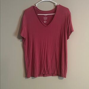 Nine West Soft Spun Pink V-Neck Tee
